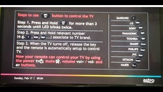 2nd review how to set remote astro join tv [upl. by Milzie]