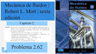 Problema 262  Robert L Mott  MECÁNICA DE FLUIDOS  sexta edición capítulo 2 [upl. by Ynned982]