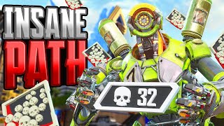 INSANE Pathfinder 32 KILLS and 7642 Damage Apex Legends Gameplay Season 23 [upl. by Ebag]