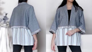 How to sew a kimono jacket with shawl collar [upl. by Ynnaej]