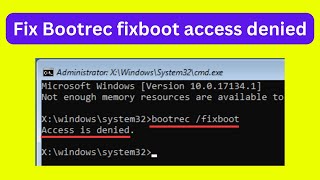 Bootrec Fixboot Access Denied Windows 1011 How to fix bootrec fixboot access is denied Easy fix [upl. by Isidore]