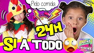 😱 ¡¡24 HORAS DIGO SÍ A TODO 😭 RETO UN DÍA DICIENDOLE SÍ A TODO 👑 MI HERMANA NO PUEDE DECIR NO [upl. by Leahcimsemaj]