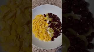 yogurt  corn flakes  grapes  aronia berry jam ❤️‍🔥 food recipes breakfast recipe shorts fyp [upl. by Aidroc498]