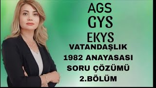 VATANDAŞLIK 1982 ANAYASASI SORU ÇÖZÜMÜ 2BÖLÜM [upl. by Nylave381]