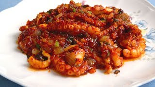 Spicy stirfried octopus Nakjibokkeum 낙지볶음 [upl. by Seavir624]