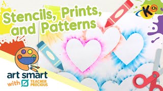 Stencils Prints and Patterns  Art Smart with Teacher Precious [upl. by Niall]