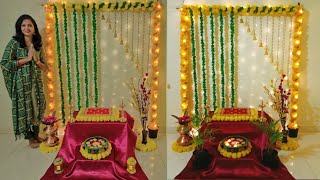 Navratri decoration ideas at home Janmashtami decorationVarmahalakshmi decoration [upl. by Llohcin]