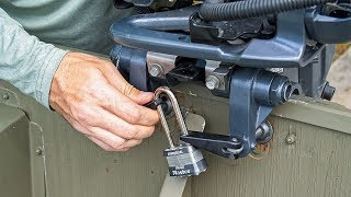 4 BEST Ways To Lock Outboard Motor To Your Boat  Stop Thieves [upl. by Moitoso]