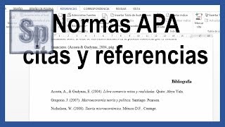 Word  Citas y referencias bibliográficas según normas APA 6ta sexta edición Tutorial en español HD [upl. by Xella815]