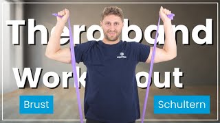 Workout mit Theraband ➡️ 8 Übungen für kräftige Schultern und Brust [upl. by Chesna]