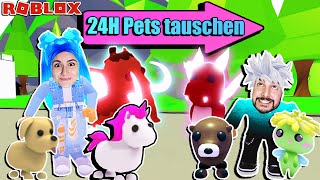 24 STUNDEN PETS TAUSCHEN Mama Dania bekommt Drachen amp Baby Kaan ein Einhorn Roblox Deutsch [upl. by Ayanahs]