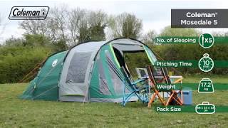 Coleman® Mosedale 5  5 Man tent with BlackOut Bedroom Technology [upl. by Nathanael]