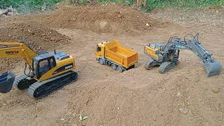 RC Excavator huina RC mobil truck [upl. by Ludewig]