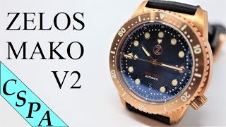 Zelos Mako V2 500m Diver Bronze  recensione ITA [upl. by Terza]