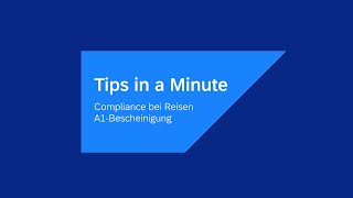 A1Bescheinigung bei Geschäftsreisen [upl. by Mcnutt]