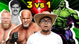 Dara Singh  Brock Lesnar and Goldberg vs Hulk  3 vs 1  Hoping Arth [upl. by Ariem]