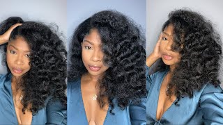 ANOTHER QUICK AND EASY STYLE ON BLOWN OUT NATURAL HAIR  Heatless Curls Latrice M [upl. by Atsirc]