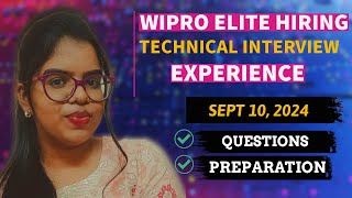 Wipro  Tech interview experience  Actual questions  Watch before attendingwipro placement [upl. by Napier]