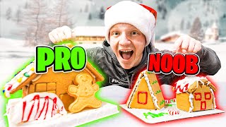 PRO vs NOOB GINGERBREAD BUILD OFF CHALLENGE [upl. by Jamnis]