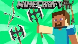 MINIJUEGOS MINECRAFT  ARCOS FLECHAS Y HACHAS [upl. by Airtap]