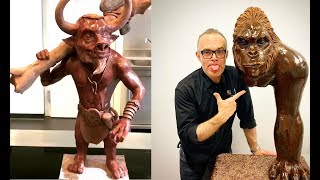 How To Make Sculpture Art Using Chocolate 🍫  Technique sculpt [upl. by Yadrahc]