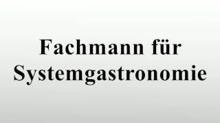 Fachmann für Systemgastronomie [upl. by Anelim426]