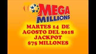 Resultados Mega Millions 14 de Agosto del 2018 75 Millones Powerball en Español [upl. by Mcnally278]