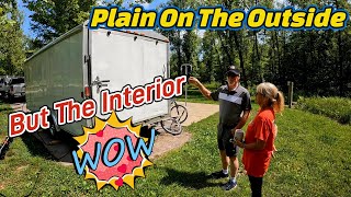 Must See 19 Years Old 8×20 Cargo Trailer Camper Conversion With Absolutely Stunning Interior [upl. by Lleoj625]