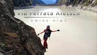 Via Ferrata Aletsch  Klettersteig Aletsch  Swiss Alps [upl. by Hoj]