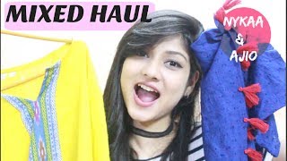 CLOTHING  MAKEUP HAUL  NYKAA AJIO  Manasi Mau [upl. by Evante151]