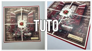 Scrap noel  TUTO carte puzzle papier entier [upl. by Ytsenoh]