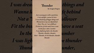 thunder lyrics imagedragons songlyrics [upl. by Oiramej724]