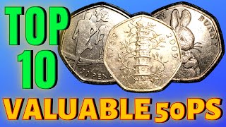 Top 10 Most Valuable and Rare 50p Coins UK Circulation 2022 [upl. by Bega]