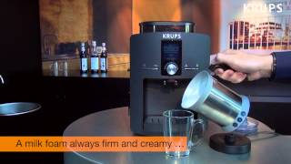 KRUPS XL2000 Milk Frother with 3 Settings Cappuccino Caffe Latte amp Hot Milk [upl. by Nerb]