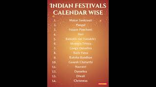 Indian Festival Calendar Wise festivevibes [upl. by Nwahsak]