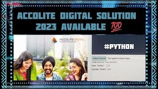 Accolite Digital SolutionAll Campus SolutionDriveAccolite 2023Python Codes accolite solution [upl. by Haig]