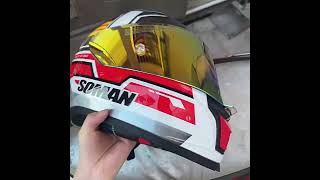 F1 red gray warrior full face helmet [upl. by Azriel]