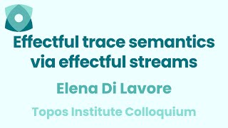 Elena Di Lavore quotEffectful trace semantics via effectful streamsquot [upl. by Bechler3]