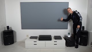 FENGMI 100Inch Antilight Projector screen review  Best affordable ALR UST projection screen [upl. by Krusche]