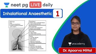 Inhalational Anesthestic L 1 Unacademy NEET PG  Dr Apoorva Mittal [upl. by Neema]