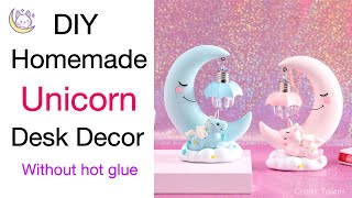 DIY Desk Decor Ideas  Unicorn Room Decor  DIY Unicorn Home Decor Craft idea  Unicorn Paper Craft [upl. by Atires299]