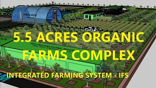 55 Acres Organic Farms Complex Integrated Farming System IFS 3D model MohammedOrganic ifs [upl. by Nosro]