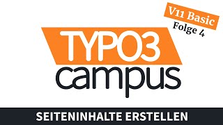 TYPO3 11 Grundkurs Folge 4  Seiteninhalte erstellen [upl. by Audre]