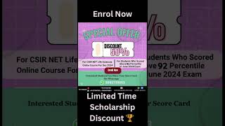 Scholarship Discount 🏆 csirnetresult csirnetresult2024 csirnetjune2024result [upl. by Anyaled]