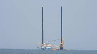 Liftboat Slowly Making Its Way South Along Ormond Beach Florida [upl. by Eugenia]