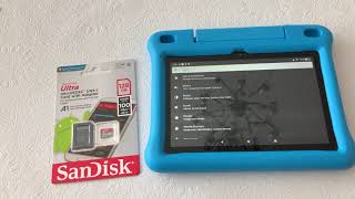 How to install SD card into Amazon Fire Tablet SanDisc Ultra microSXCD [upl. by Iek533]