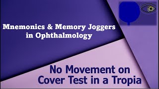 No Movement on Cover Test in a Tropia  Mnemonics amp Memory Joggers in Ophthalmology [upl. by Anoiuq862]