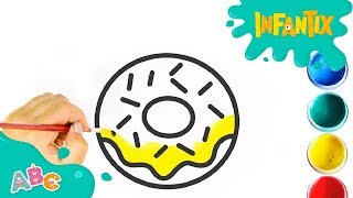 Desenhando e Colorindo um Muffin e uma Donuts para crianças Toy Art  Infantix [upl. by Trah]