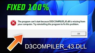 FIX  d3dcompiler43dll Missing Error in Windows  d3dcompiler43dll Not Found [upl. by Neelrac]