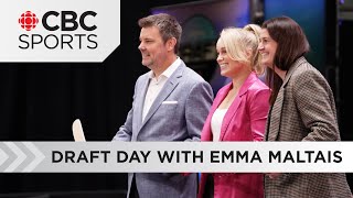 PWHL Draft Day with Emma Maltais  CBC Sports [upl. by Annayd]